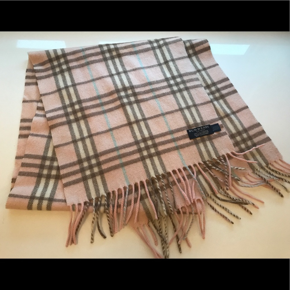 Authentic pink Burberry cashmere scarf